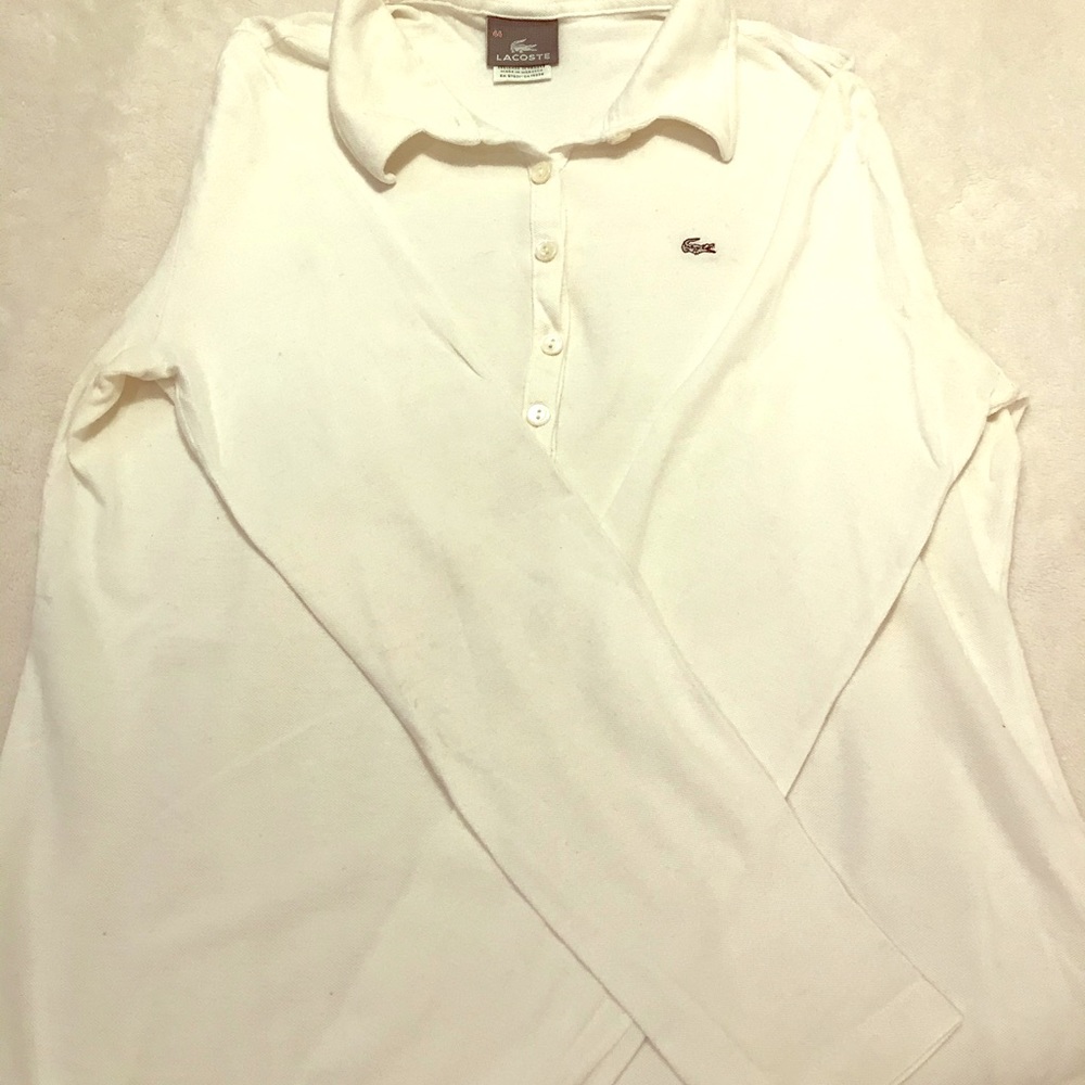 Like new Lacoste quarter button polo